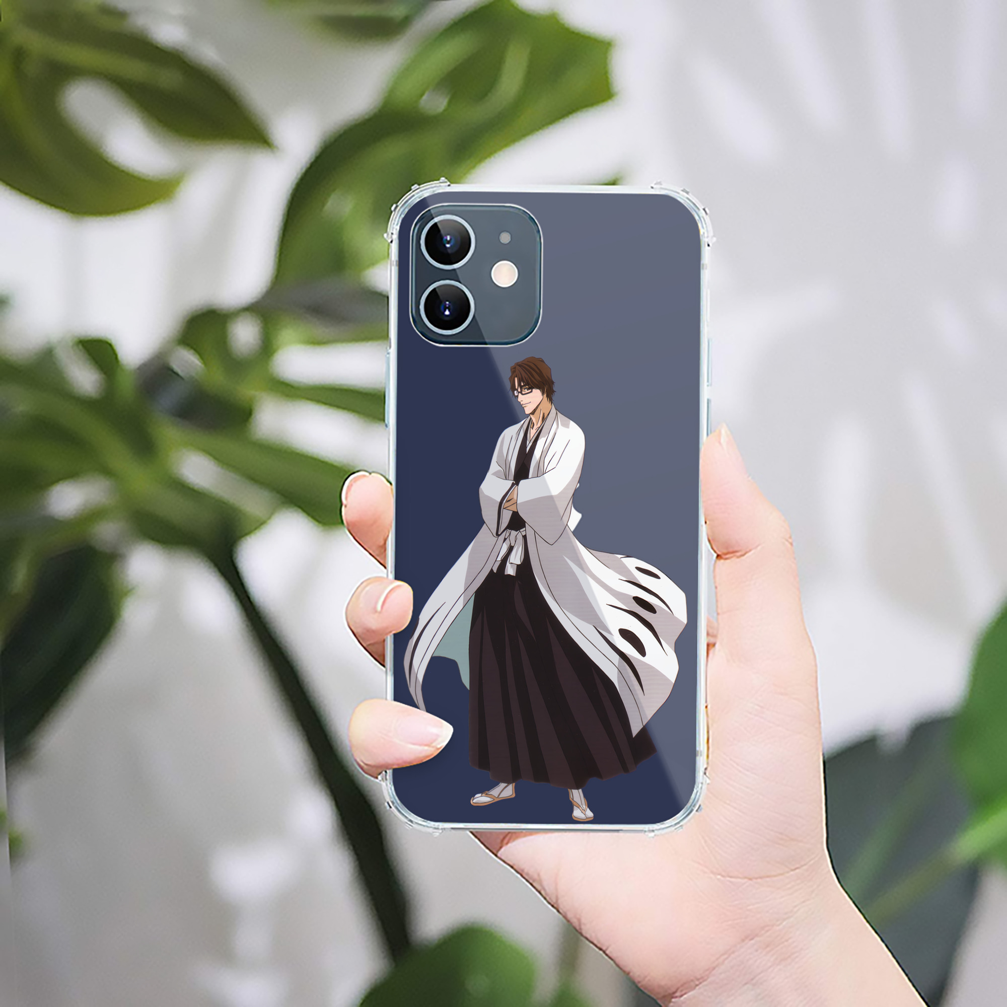 （画像用） ブリーチ 藍染 惣右介（あいぜん そうすけ） BLEACH Aizen Sousuke 【iPhone 12シリーズ対応】透明スマホケース（クリアソフトケース）